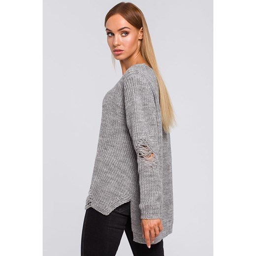 made of emotion Sweter w kolorze szarym onesize okazyjna cena Limango Polska