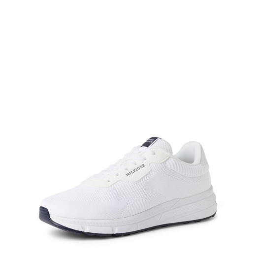 Tommy Hilfiger Męskie buty sportowe Mężczyźni Tekstylia biały jednolity ze sklepu vangraaf w kategorii Buty sportowe męskie - zdjęcie 178241153