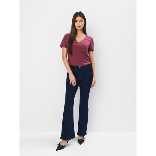 Mohito - T-shirt z bawełną i wiskozą - jasnofioletowy ze sklepu Mohito w kategorii Bluzki damskie - zdjęcie 178241401