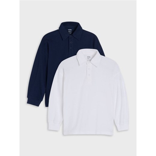 Sinsay - Koszulka polo z długimi rękawami 2 pack - granatowy ze sklepu Sinsay w kategorii T-shirty chłopięce - zdjęcie 178243024