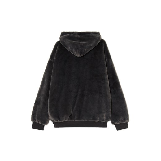 Cropp - Czarna polarowa bluza z aplikacją - czarny Cropp L Cropp