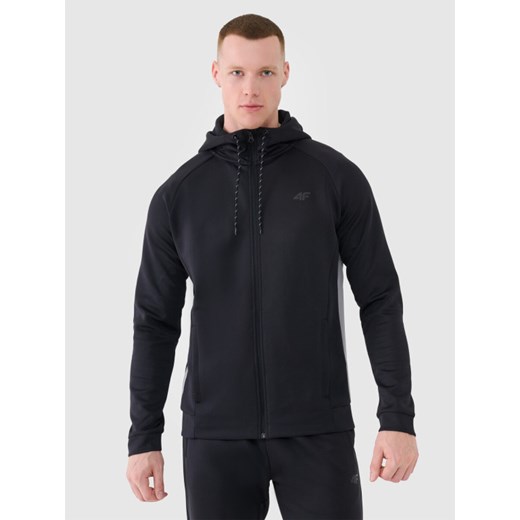 Męska bluza treningowa 4F 4FWSS25TFSWM513 - czarna ze sklepu Sportstylestory.com w kategorii Bluzy męskie - zdjęcie 178243624