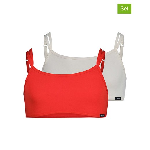 Skiny Topy (2 szt.) w kolorze kremowym i czerwonym - id: 16136979 - marki Skiny - 178244511 Skiny Topy (2 szt.) w kolorze kremowym i czerwonym ze sklepu Limango Polska w kategorii Staniki dla dziewczynki - zdjęcie 178244511