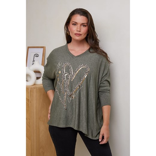 Curvy Lady Sweter w kolorze zielonym ze sklepu Limango Polska w kategorii Swetry damskie - zdjęcie 178244713
