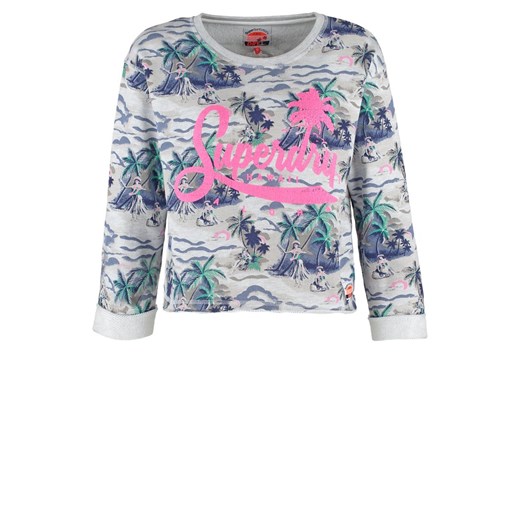 Superdry HAWAII ISLAND Bluza ice marl hula zalando niebieski abstrakcyjne wzory