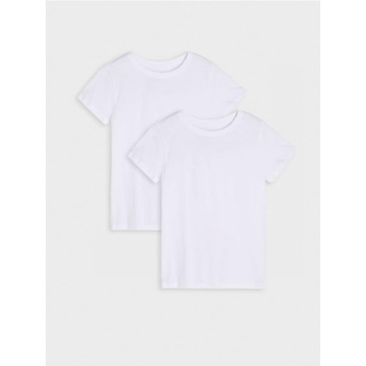 Sinsay - Koszulki 2 pack - biały ze sklepu Sinsay w kategorii Bluzki dziewczęce - zdjęcie 178252734