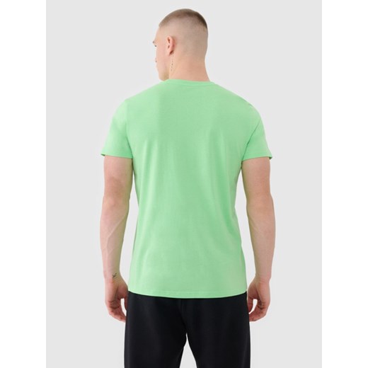 Męski t-shirt z nadrukiem 4F 4FRSS25TTSHM2690 - zielony M Sportstylestory.com