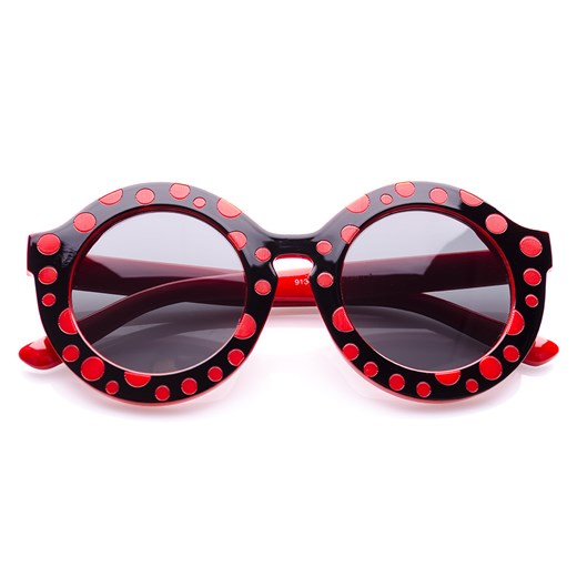 Okulary Retro Oversize Kropki 0636 born86 brazowy groszki