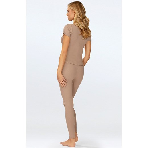Komplet damski cappuccino Halima, Kolor cappuccino, Rozmiar S, DKaren ze sklepu Intymna w kategorii Piżamy damskie - zdjęcie 178259141