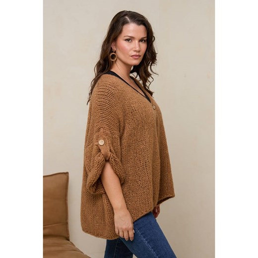 Curvy Lady Kardigan w kolorze jasnobrązowym Curvy Lady 44/46 promocja Limango Polska