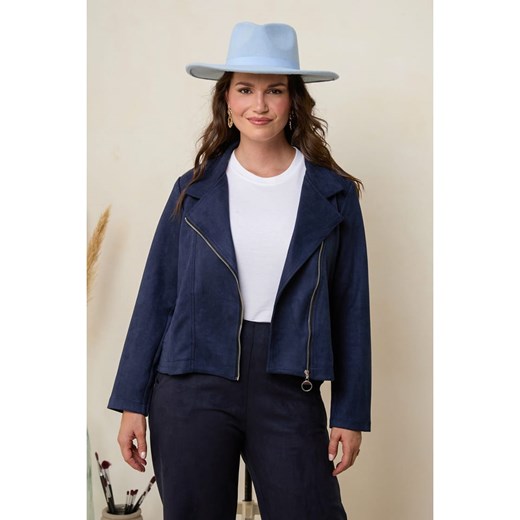 Curvy Lady Kurtka w kolorze granatowym ze skóry syntetycznej ze sklepu Limango Polska w kategorii Kurtki damskie - zdjęcie 178260073