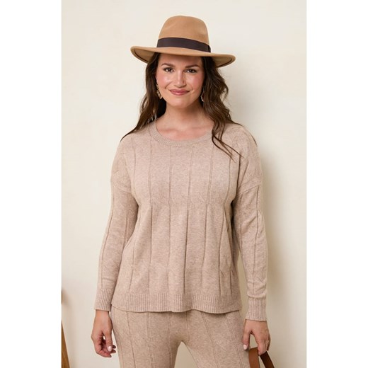 Curvy Lady Sweter w kolorze jasnobrązowym Curvy Lady 44/46 okazja Limango Polska