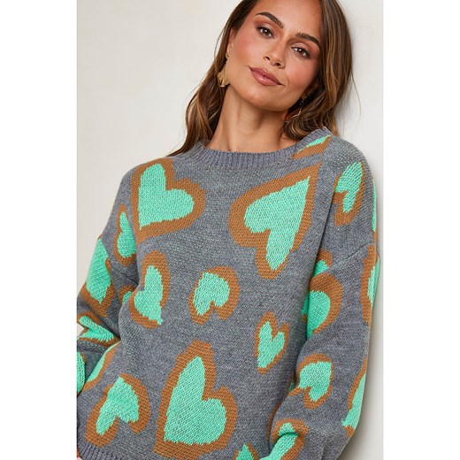 L'armoire de Suzette Sweter w kolorze szaro-turkusowym L'armoire De Suzette 36/38 promocyjna cena Limango Polska