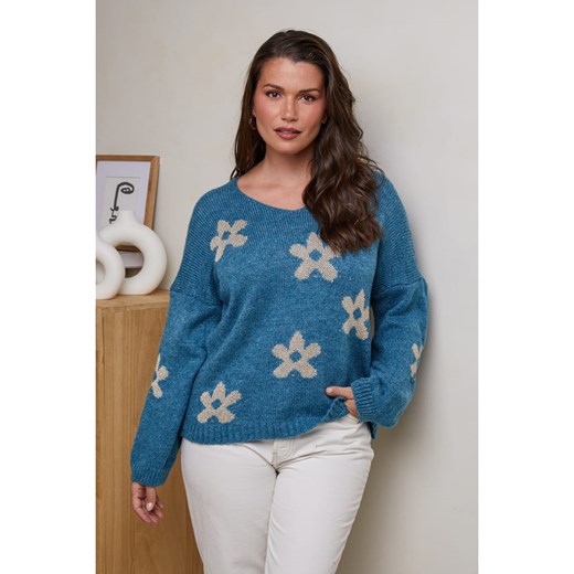 Curvy Lady Sweter w kolorze niebieskim ze sklepu Limango Polska w kategorii Swetry damskie - zdjęcie 178260444