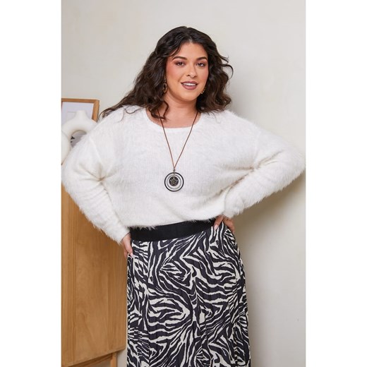 Curvy Lady Sweter w kolorze białym Curvy Lady 48/50 wyprzedaż Limango Polska