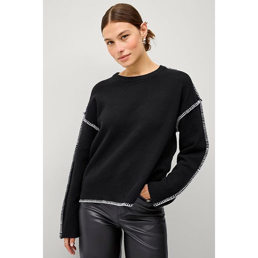 ellos Sweter &quot;Mia&quot; w kolorze czarnym ze sklepu Limango Polska w kategorii Swetry damskie - zdjęcie 178261143