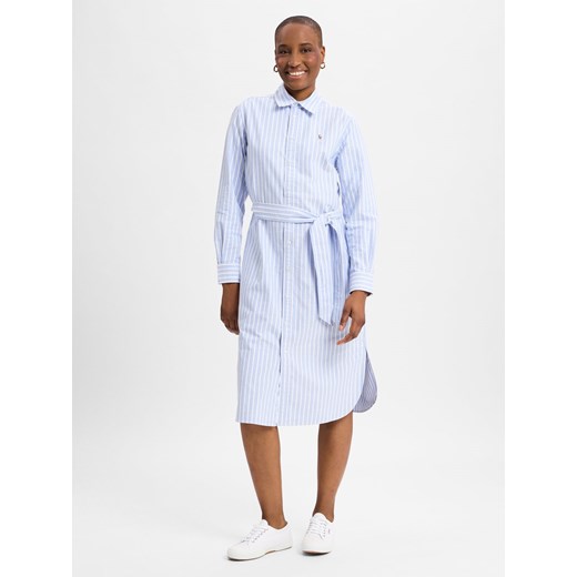 Polo Ralph Lauren Lniana sukienka damska Kobiety Bawełna jasnoniebieski w paski ze sklepu vangraaf w kategorii Sukienki - zdjęcie 178261443