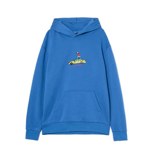 Cropp - Niebieska bluza z motywem gołębia - niebieski Cropp XXL Cropp