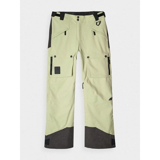 Damskie spodnie snowboardowe 4F 4FWAW24TFTRF701 - zielone ze sklepu Sportstylestory.com w kategorii Spodnie damskie - zdjęcie 178263763
