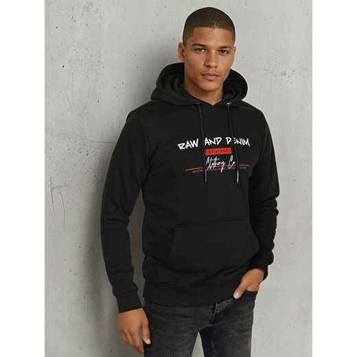 Bluza męska z nadrukiem czarna Dstreet BX5709 ze sklepu DSTREET.PL w kategorii Bluzy męskie - zdjęcie 178264324