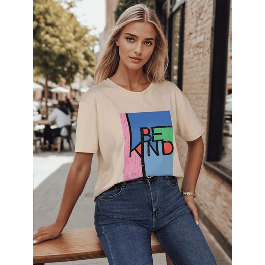 T-shirt damski z nadrukiem KINDBE brzoskwiniowy Dstreet RY2615 ze sklepu DSTREET.PL w kategorii Bluzki damskie - zdjęcie 178264382