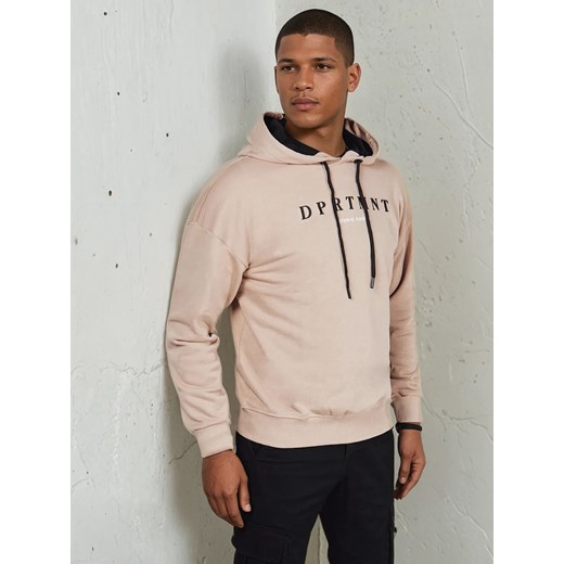 Bluza męska z nadrukiem beżowa Dstreet BX5677 ze sklepu DSTREET.PL w kategorii Bluzy męskie - zdjęcie 178264424
