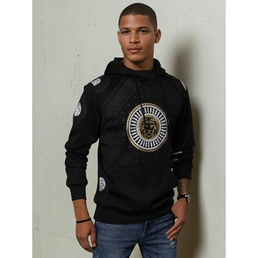 Bluza męska z kapturem i nadrukiem czarna Dstreet BX5569 ze sklepu DSTREET.PL w kategorii Bluzy męskie - zdjęcie 178264443