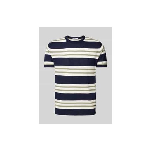 T-shirt z prążkowanym okrągłym dekoltem ze sklepu Peek&Cloppenburg  w kategorii T-shirty męskie - zdjęcie 178264801
