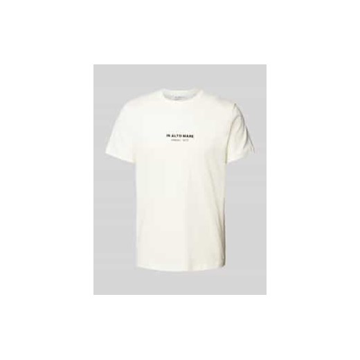 T-shirt z prążkowanym okrągłym dekoltem ze sklepu Peek&Cloppenburg  w kategorii T-shirty męskie - zdjęcie 178267983