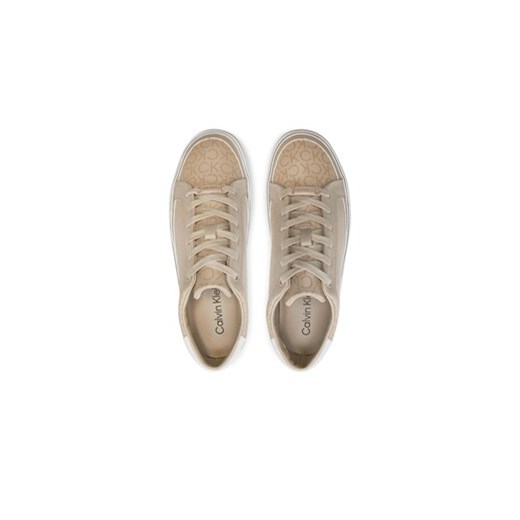 Calvin Klein Sneakersy Flatform Cup Lace Up Epi Mono HW0HW01911 Beżowy Calvin Klein 41 MODIVO