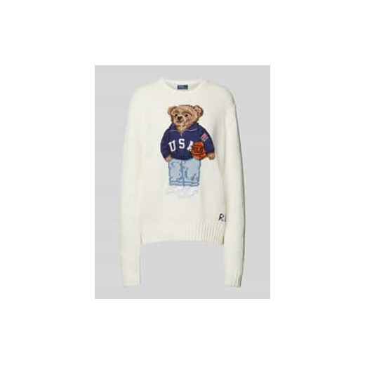 Sweter z dzianiny z wyhaftowanym motywem model ‘BBALL’ ze sklepu Peek&Cloppenburg  w kategorii Swetry damskie - zdjęcie 178273571