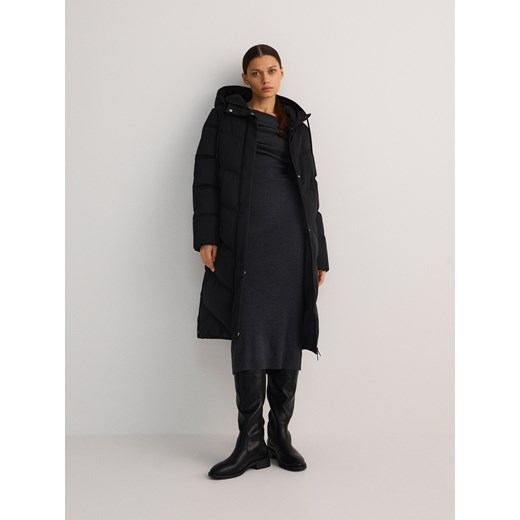 Reserved - Pikowana kurtka z kapturem - czarny Reserved XL wyprzedaż Reserved