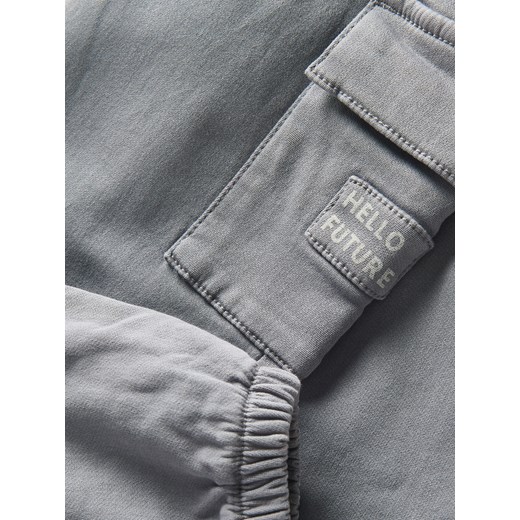 Reserved - Wysokoelastyczne tkaninowe joggery cargo - jasnoszary Reserved 110 (4-5 lat) Reserved
