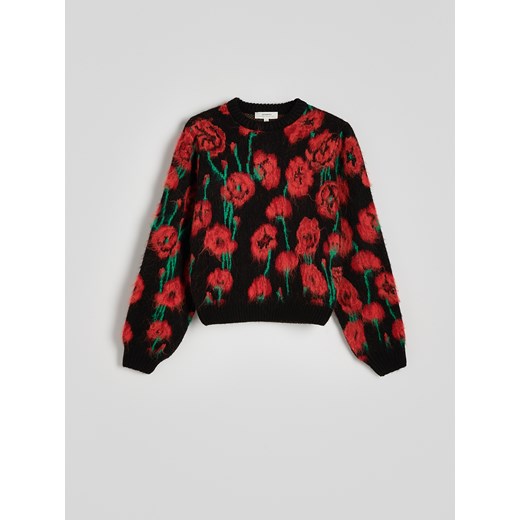 Reserved - Żakardowy sweter z domieszką wełny - wielobarwny ze sklepu Reserved w kategorii Swetry damskie - zdjęcie 178278042