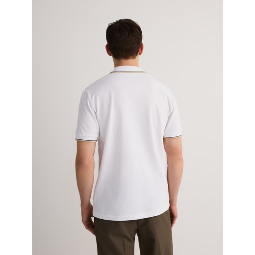 T-shirt męski Reserved biały z krótkim rękawem 