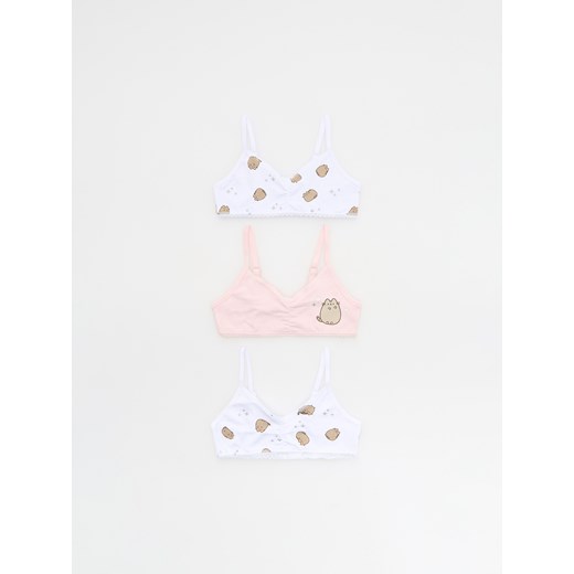 Reserved - Top 3 pack Pusheen - biały ze sklepu Reserved w kategorii Staniki dla dziewczynki - zdjęcie 178279144
