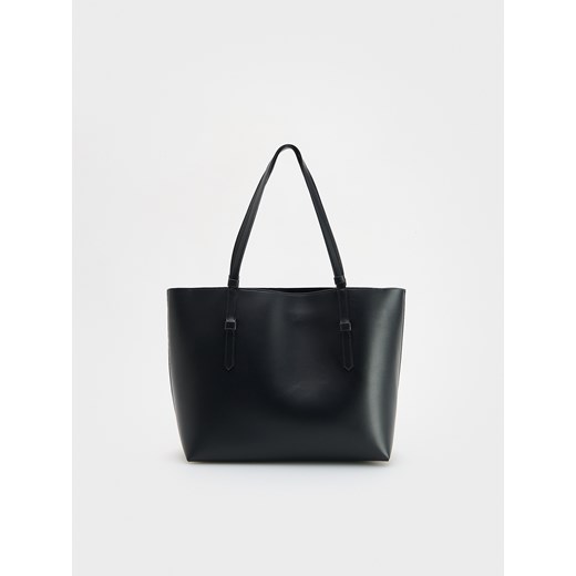 Reserved - Torebka shopper z imitacji skóry - czarny ze sklepu Reserved w kategorii Torebki damskie - zdjęcie 178279914
