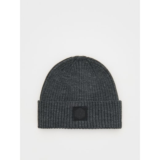 Reserved - Czapka beanie z naszywką - ciemnoszary Reserved ONE SIZE promocyjna cena Reserved