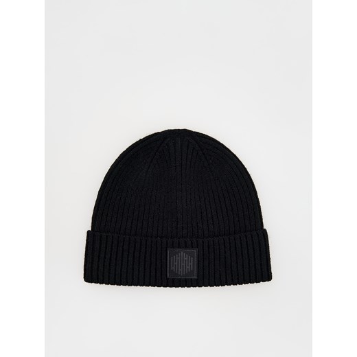 Reserved - Czapka beanie z naszywką - czarny ze sklepu Reserved w kategorii Czapki zimowe męskie - zdjęcie 178280014