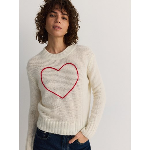 Reserved - Sweter z domieszką moheru - złamana biel ze sklepu Reserved w kategorii Swetry damskie - zdjęcie 178280782