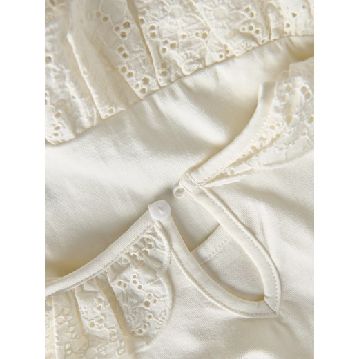 Reserved - Bluzka z ozdobną falbaną - złamana biel Reserved 98 (2-3 lata) Reserved