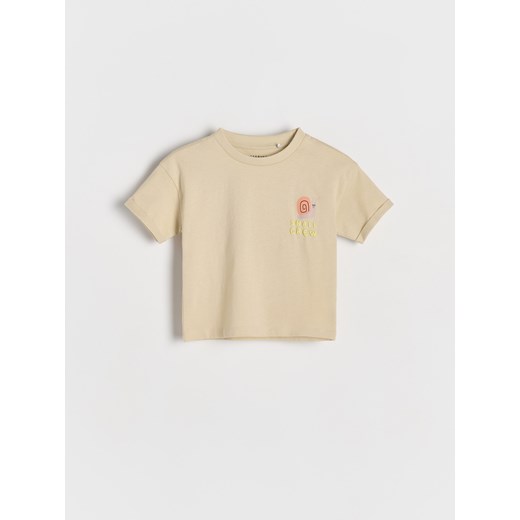 Reserved - Bawełniany t-shirt 3 pack - beżowy Reserved 92 (1 Reserved