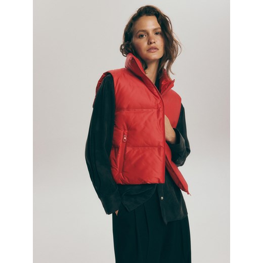 Reserved - Krótka pikowana kamizelka - czerwony ze sklepu Reserved w kategorii Kamizelki damskie - zdjęcie 178282794