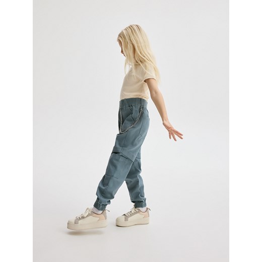 Reserved - Spodnie z łańcuszkiem - morski Reserved 152 (11 lat) Reserved