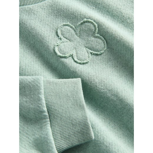 Reserved - Bawełniana bluza z aplikacją - jasnozielony Reserved 5-2 lata) Reserved
