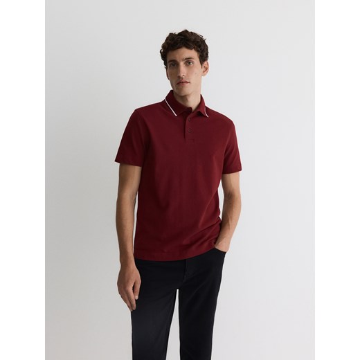 Reserved - Koszulka polo regular - bordowy ze sklepu Reserved w kategorii T-shirty męskie - zdjęcie 178285002