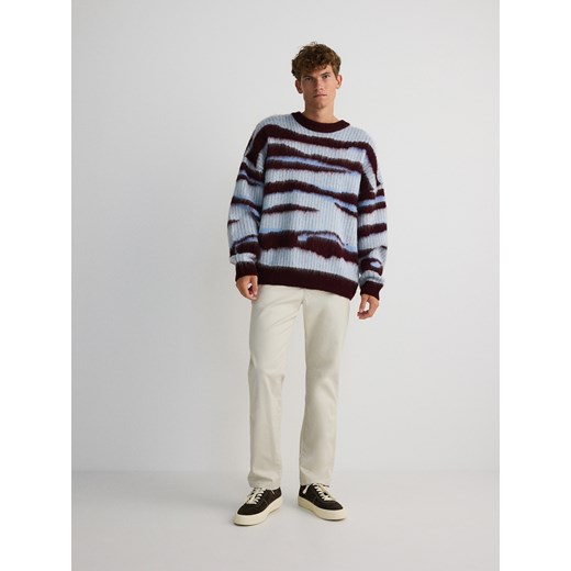 Reserved - Bawełniane spodnie chino slim - złamana biel ze sklepu Reserved w kategorii Spodnie męskie - zdjęcie 178285414