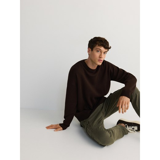 Reserved - Spodnie cargo slim fit - ciemnozielony Reserved L okazyjna cena Reserved