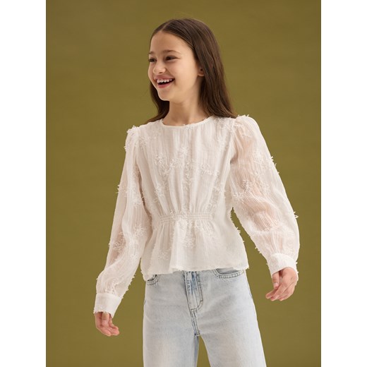 Reserved - Bluzka z haftem - złamana biel Reserved 164 (13 lat) Reserved