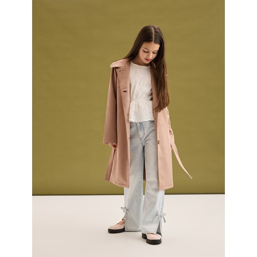 Reserved - Bluzka z haftem - złamana biel Reserved 140 (9 lat) Reserved